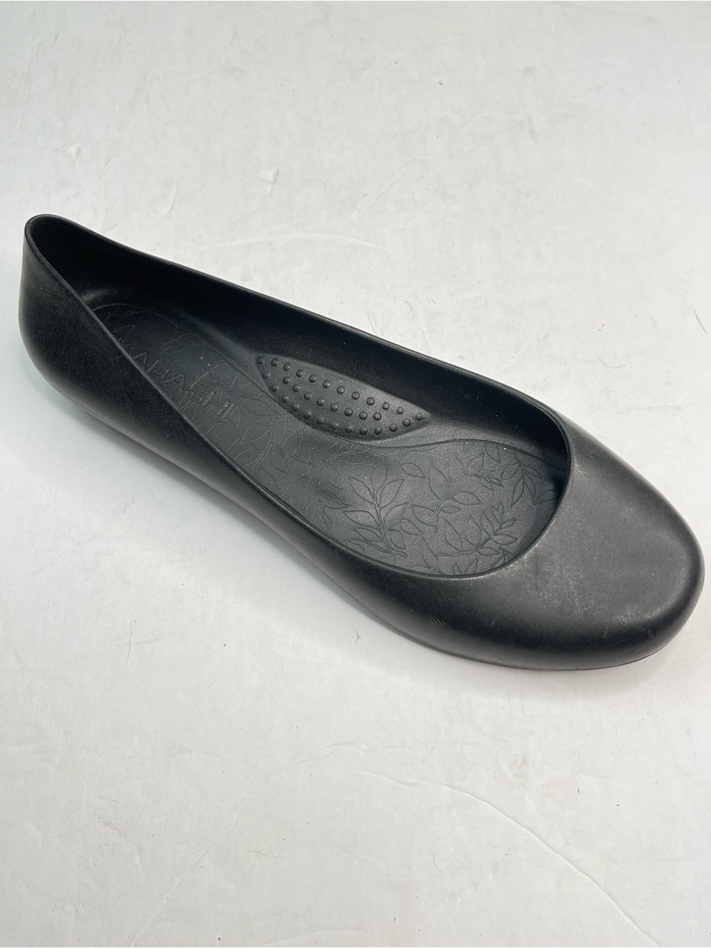 Okabashi Georgia Ballet Flat Molded Jelly Shoe Slip On Black Comfy Womens US 8